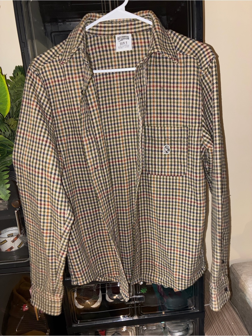 Billionaire Boys Club Tan, Brown & Red Plaid Shirt Jacket